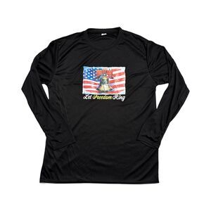 NWOT Long Sleeve Black "Let Freedom Ring" T-Shirt‎ Men's Large